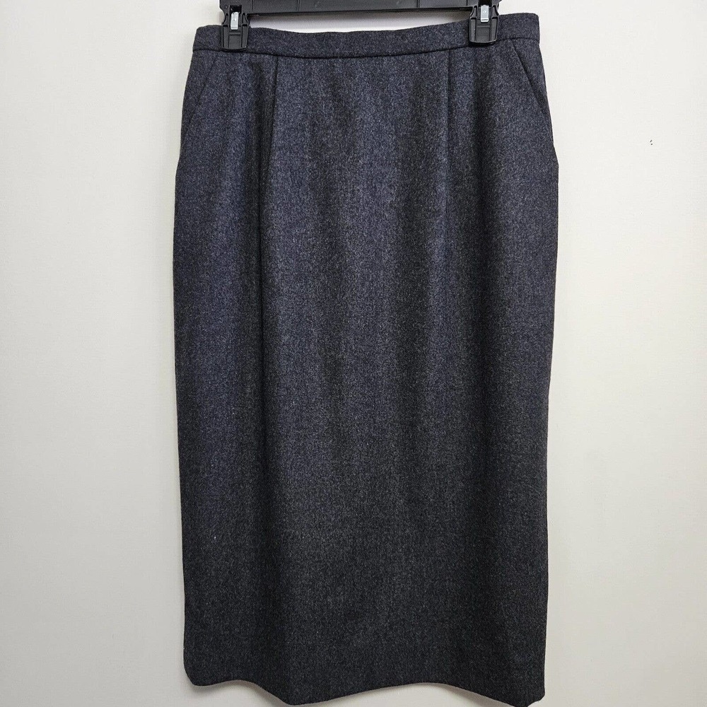 VTG Pendleton Wool Skirt Women Sz 8 26" Waist Gray Fully Lined Straight Cut